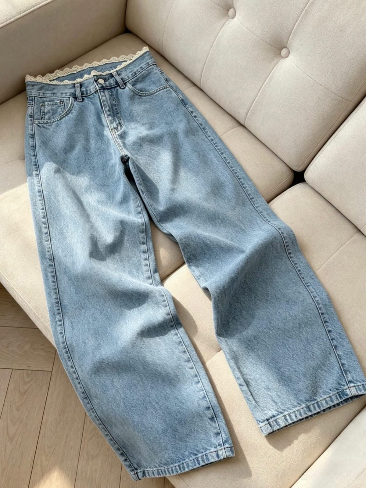 Wide jean puntillas