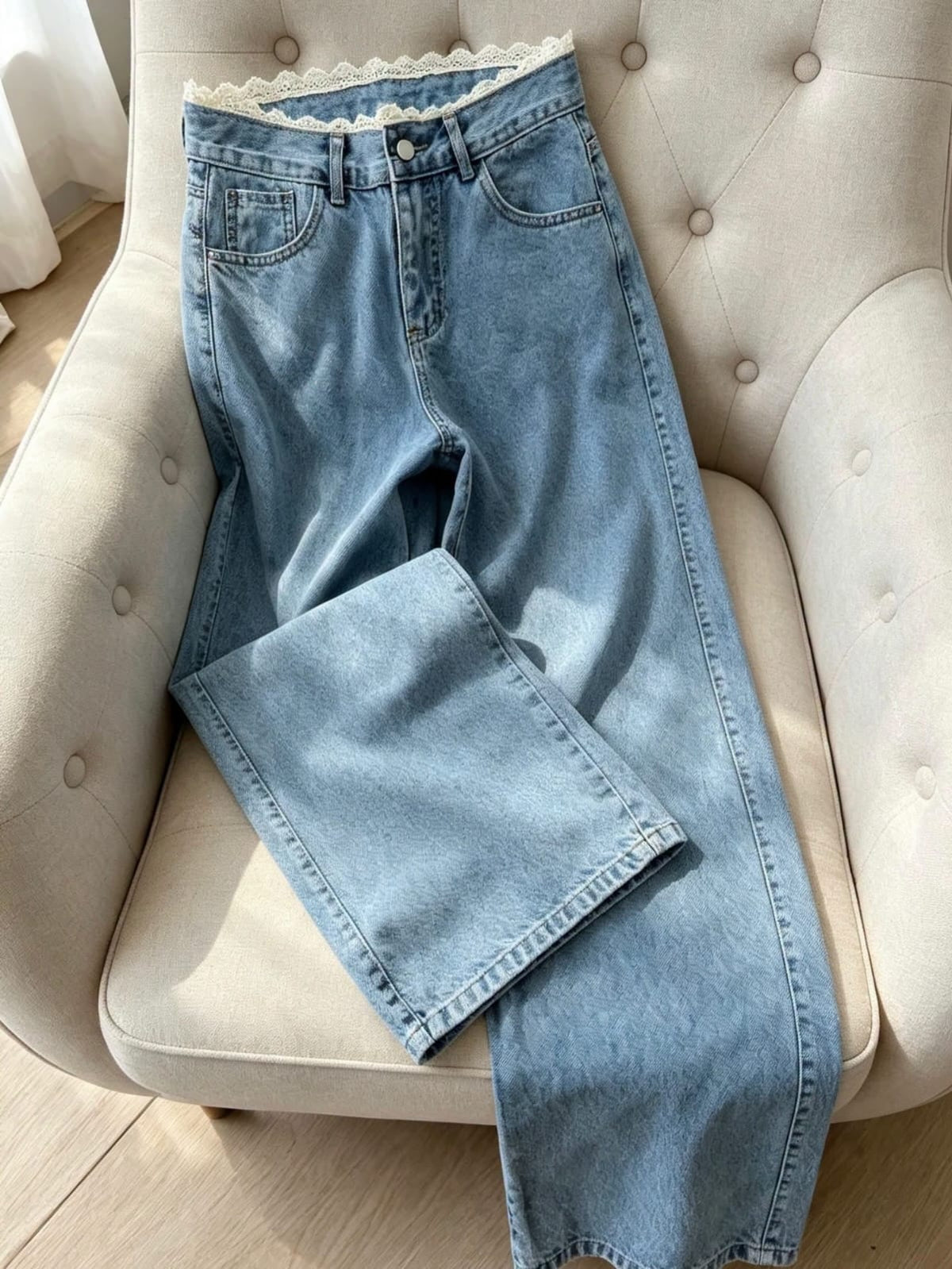 Wide jean puntillas