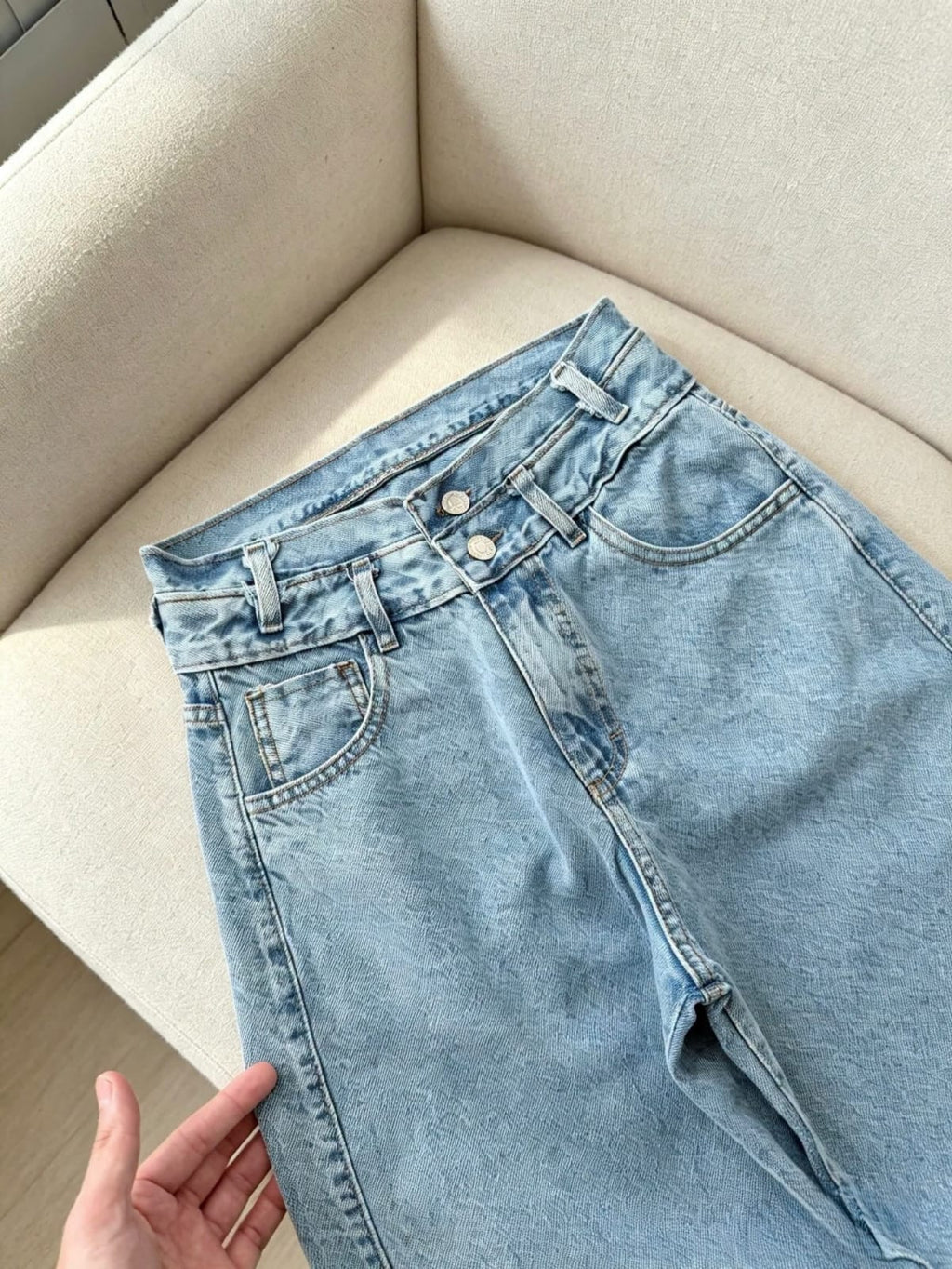 Wide jean doble cintura