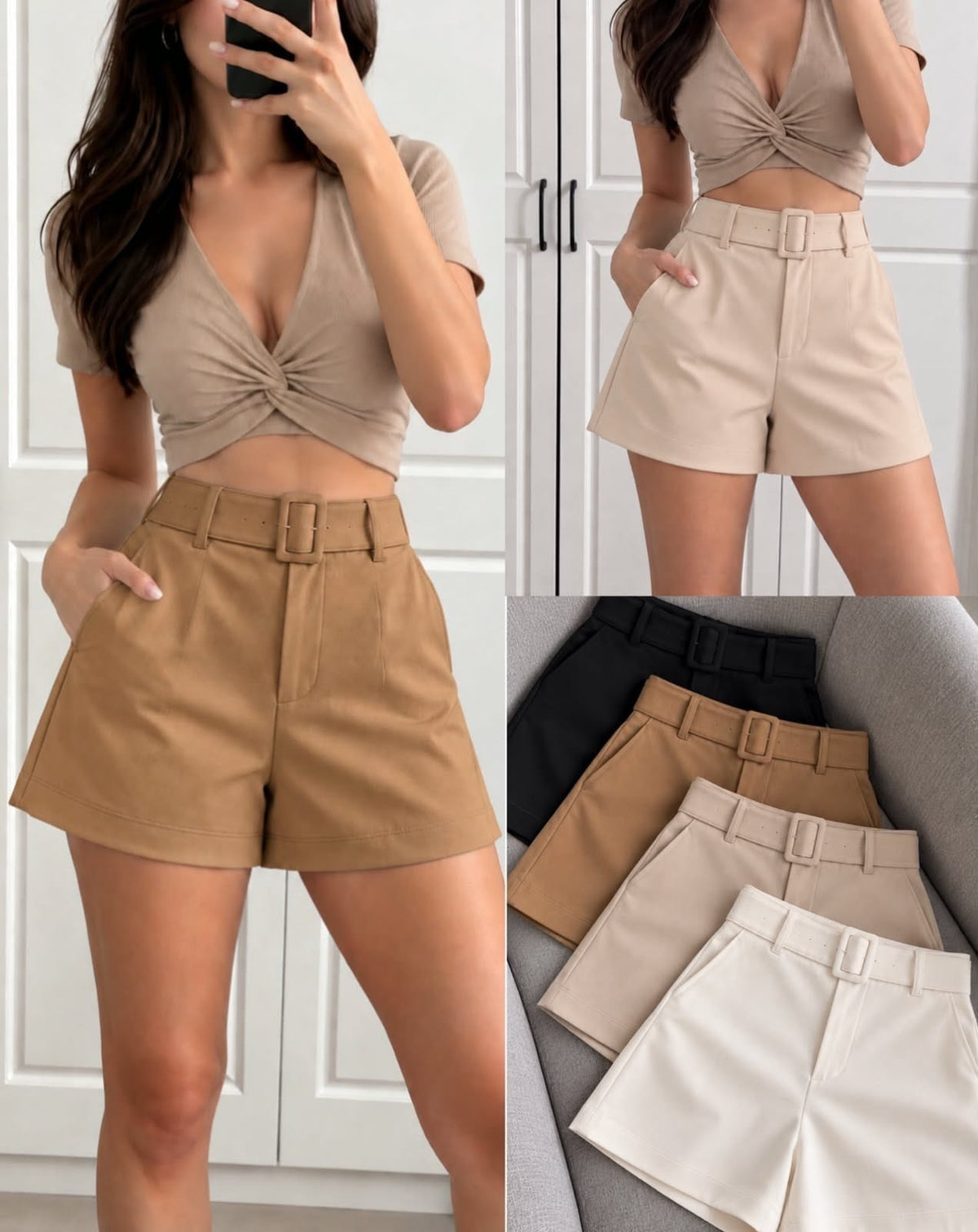Short sastrero con cinto