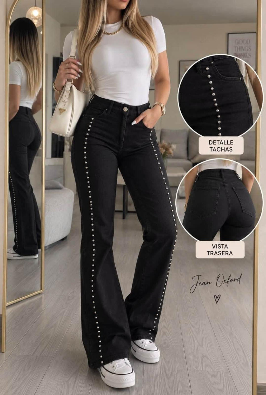 Wide Leg con Tachas