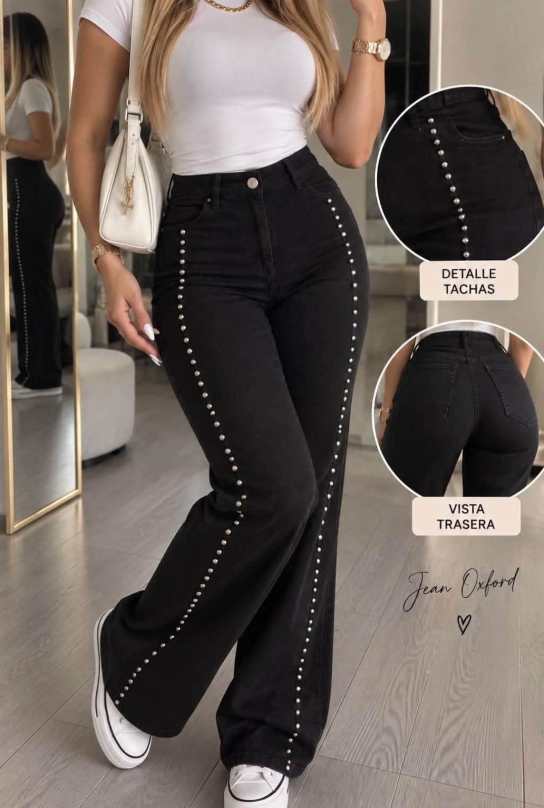 Wide Leg con Tachas